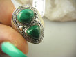 bpe8892 Biżuteria Egzotyczna !!! Pierścień Pierścionek Zielony MALACHIT - pobudza kreatywność r.17 Srebro 925 # - 8