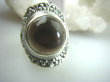 bpe5772 Śliczny Pierścień KWARC DYMNY  brązowy KAMIEŃ ANTYSTRESOWY I USPOKAJAJĄCY r.17/ r.18 Srebro 925 # - 10