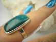bpe8558 CUD NATURY Klasyczny Okaz Pierścień Pierścionek naturalna CHRYZOKOLA I AZURYT r.16 Srebro 925 # - 5