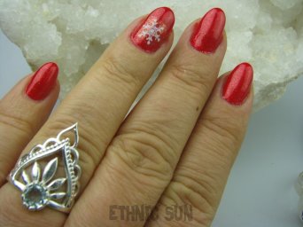 bpee2984 Wschodzące słońce Ażurowa piękność !!! Delikatny Pierścień BLUE TOPAZ - kamień młodości r.18 SREBRO 925