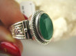 bpee3452 CUDOWNY Pierścień Obrączka szlifowany ZIELONY ONYKS r.22 szeroka obrączka Srebro 925 # - 4