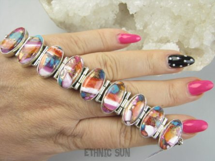 bb3884 BOSSKA Wielobarwna szeroka Duża 37G Bransoleta TURKUS OSTRYGOWY MIEDZIANY 9 sztuk Turkus OSTRYGA Muszla złota MIEDZ lśniące Srebro 925 #