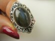 bpe8598 Egzotyczny Czarodziej Pierścień Pierścionek Labradoryt Spektrolit - kamień Zorzy Polarnej r.20 Srebro 925 # - 8