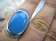 bpe4818 Chabrowo Błękitny CHALCEDON (TARCZYCA) Pierścień r.16 Srebro 925 czakra gardła # - 2