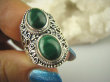bpe6572 Biżuteria Egzotyczna !!! Pierścień MALACHIT - pobudza kreatywność r.15/ r.6 szeroka obrączka Srebro 925 # - 5