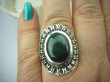 bpe5776 Piękny Pierścień z Malachitem ciemno zielony MALACHIT - pobudza kreatywność r.20 Srebro 925 # - 5
