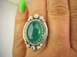 bpe7916 PIĘKNY OKAZ !!!  Wyjatkowy  Pierścień Zielony ONYKS regeneruje SERCE, EGZEMY, PAMIĘĆ r.21 Srebro 925 # - 3