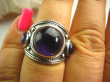 bpe3051 Biżuteria Orientalna !!! Oksydowany Pierścień Obrączka Ametyst - kamień mądrości r.16 Srebro 925 # - 5