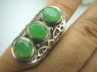 bpee3293 LŚNIĄCA HRABINA !!! Długi Pierścień Zielony Jadeit JADEIT - oczyszcza krew z toksyn r.10/r.11 Mały Rozmiar SREBRO 925 # - 4
