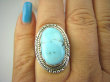 bpe8457 Niezwykły OKAZ Pierścień Pierścionek naturalny TURKUS ARIZONA Turkusy r.16 egzotyczne Srebro 925 # - 2