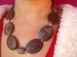 an1402 CZEKOLADOWA KOMPOZYCJA - DUŻY Egzotyczny Naszyjnik JASPIS - Piękne OKAZY Srebro - 2