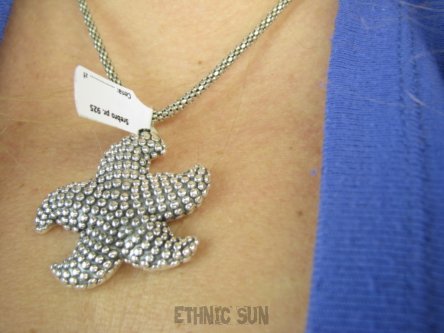 bwe3888 Morskie skarby PRZEPIĘKNA 4 cm wypukła Oksydowana Rozgwiazda !!! Cudny Wisior dmuchane srebro Srebro 925 #