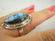 bpe9095 Piękny Orientalny Pierścień Labradoryt Spektrolit - kamień Zorzy Polarnej r.21/ r.22 egzotyczne Srebro 925 # - 4