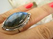 bpe9095 Piękny Orientalny Pierścień Labradoryt Spektrolit - kamień Zorzy Polarnej r.21/ r.22 egzotyczne Srebro 925 # - 6