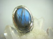 bpe4360 WSPANIAŁY Duży Niezwykły OKAZ  Pierścień niebieski LABRADORYT Spektrolit - kamień Zorzy Polarnej r.17 SREBRO 925 # - 3