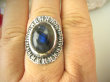 bpe8603 OKSYDOWANY MELONIK !!! Egzotyczny Pierścień Pierścionek Labradoryt Spektrolit - kamień Zorzy Polarnej r.22 Srebro 925 # - 3