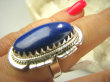 bpe7820 Orientalny Długi Pierścień Królewski Lapis Lazuli - strażnik prawdy i mądrości r.17 Srebro 925 # - 3