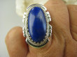 bpe7820 Orientalny Długi Pierścień Królewski Lapis Lazuli - strażnik prawdy i mądrości r.17 Srebro 925 # - 4