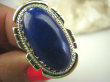 bpe7820 Orientalny Długi Pierścień Królewski Lapis Lazuli - strażnik prawdy i mądrości r.17 Srebro 925 # - 6