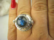 bpe8074 Biżuteria Orientalna Piękny Sekretnik UNIKAT !!! Otwierany Pierścień na zdjęcia Labradoryt Spektrolit - kamień Zorzy Polarnej r.17 Srebro 925 # - 3