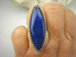 bpe7211 EGZOTYCZNA DAMA !!! Orientalny Długi 4,3 cm Pierścień z królewskim Lapis Lazuli strażnik prawdy i mądrości r.16 Srebro 925 # - 5