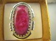 bpee3760 Duży RUBINOWY OKAZ CUDOWNY Pierścień Rubin Indyjski w orientalnej oprawie Rubiny r.19 Srebro 925 # - 7
