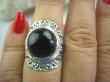 bpe4922 Śliczny Wysoki Orientalny Pierścień czarny ONYKS regeneruje SERCE, EGZEMY, PAMIĘĆ r.15 Srebro 925 # - 6
