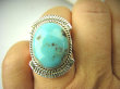bpe8530 Niezwykły OKAZ Piękny Pierścień Pierścionek naturalny Błękitny TURKUS ARIZONA Turkusy r.17 egzotyczne Srebro 925 # - 3