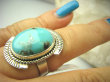 bpe8530 Niezwykły OKAZ Piękny Pierścień Pierścionek naturalny Błękitny TURKUS ARIZONA Turkusy r.17 egzotyczne Srebro 925 # - 4