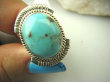 bpe8530 Niezwykły OKAZ Piękny Pierścień Pierścionek naturalny Błękitny TURKUS ARIZONA Turkusy r.17 egzotyczne Srebro 925 # - 6