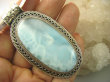 bwe3147 ZJAWISKOWY Gigant 29G Duży Wisior Naturalny rzadki kamień LARIMAR kamień ANIELSKI czakra gardła egzotyczne SREBRO 925 # - 5
