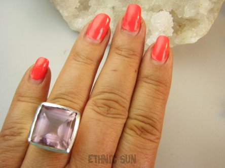 bpee4237 Rzadkość LUX UNIKAT Cudny PIERŚCIEŃ Pierścionek RZADKI AMETRYN -  NAJWYŻSZA JAKOŚĆ KAMIENIA r.19 Srebro 925 #