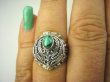 bpe8247 Bogato Zdobiony Piękny Sekretnik UNIKAT !!! Otwierany Pierścień na zdjęcia lub marzenia Zielony Malachit r.16 Srebro 925 # - 6