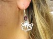 bke1190 Figlarne i przepiękne Ośmiorniczki cudowne kolczyki Ośmiornica - symbolizuje kreatywność, Granaty SREBRO 925 - 8