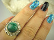 bpe6536 Biżuteria Egzotyczna !!! PIĘKNY PIERŚCIEŃ ZIELONY MALACHIT - pobudza kreatywność r.16 Srebro 925 # - 4