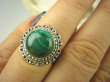 bpe6536 Biżuteria Egzotyczna !!! PIĘKNY PIERŚCIEŃ ZIELONY MALACHIT - pobudza kreatywność r.16 Srebro 925 # - 5