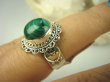 bpe6536 Biżuteria Egzotyczna !!! PIĘKNY PIERŚCIEŃ ZIELONY MALACHIT - pobudza kreatywność r.16 Srebro 925 # - 6
