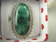 bpee3816 Kunsztowny DUŻY 3.6 cm Pierścień zielony Szmaragd Indyjski - kamień Miłości Szmaragdy r.17/ r.18 Srebro 925 # - 2