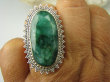 bpee3816 Kunsztowny DUŻY 3.6 cm Pierścień zielony Szmaragd Indyjski - kamień Miłości Szmaragdy r.17/ r.18 Srebro 925 # - 6