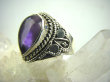 bpe4487 Śliczny Delikatny Pierścień naturalny Ametyst - kamień mądrości  r.15 Srebro 925 # - 7