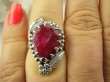 bpee4214 Czarodziejsko Piękny CUDOWNY Pierścień Pierścionek Rubin Indyjski w orientalnej oprawie Rubiny r.15 Srebro 925 # - 6