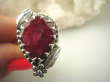bpee4214 Czarodziejsko Piękny CUDOWNY Pierścień Pierścionek Rubin Indyjski w orientalnej oprawie Rubiny r.15 Srebro 925 # - 7