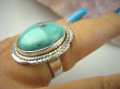 bpe8475 Niezwykły OKAZ Pierścień naturalny TURKUS ARIZONA Turkusy r.17 egzotyczne Srebro 925 # - 6