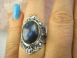 bpe8450 Egzotyczny Czarodziej Pierścień Pierścionek Labradoryt Spektrolit - kamień Zorzy Polarnej r.16 Srebro 925 # - 2