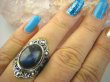 bpe8450 Egzotyczny Czarodziej Pierścień Pierścionek Labradoryt Spektrolit - kamień Zorzy Polarnej r.16 Srebro 925 # - 6