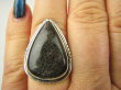 bpe8987 Cudowny Pierścionek Pierścień OBSYDIAN CZARNY mieniący się na srebrny - chroni przed zawiścią, „złym spojrzeniem” i przed pechem r.17 Srebro 925 # - 3