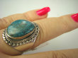bpe6833 Turkusowa EGZOTYKA !!! Delikatny Pierścień naturalny TURKUS - opiekun ciała i duszy r.19/r.20 Srebro 925 # - 5