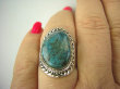 bpe6833 Turkusowa EGZOTYKA !!! Delikatny Pierścień naturalny TURKUS - opiekun ciała i duszy r.19/r.20 Srebro 925 # - 6