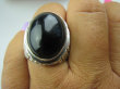 bpe5035 BAŚNIOWY KLEJNOT - Piękny Pierścień Onyks -  regeneruje SERCE, EGZEMY, PAMIĘĆ zdobiona obrączka r.21/ r.22 Srebro 925 # - 8
