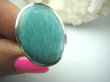 bpe5985 LAZUROWA AMAZONKA !!!Klasyczny Pierścień zielony Amazonit - Kamień Marzeń i realizacji r.13/ r.14 lśniące Srebro 925 # - 7